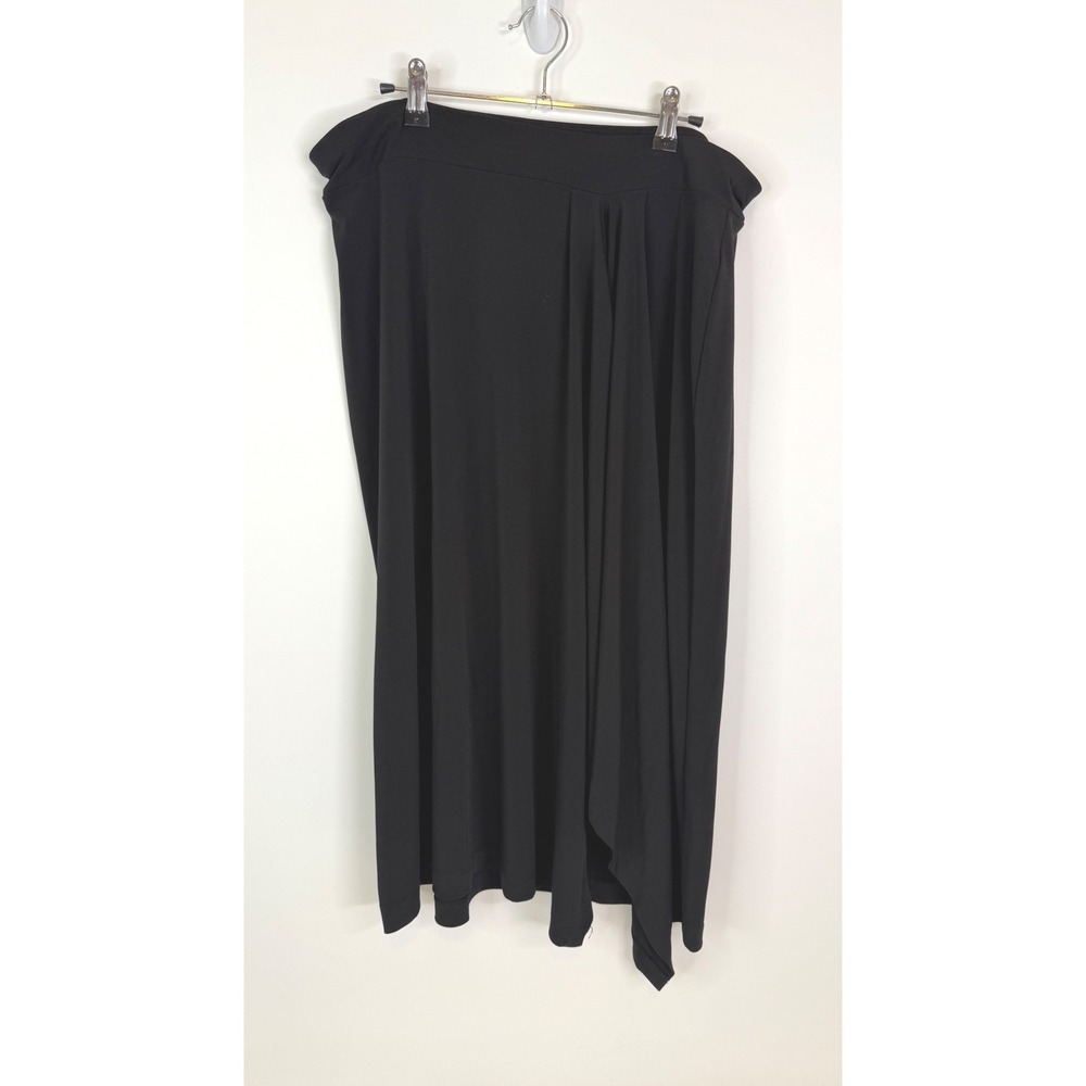 Michael Kors Skirt Women's XL Asymmetrical Draped Midi‎ Black